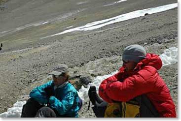 Niki and Leila sitting at what is now called ‘Niki’s rock’