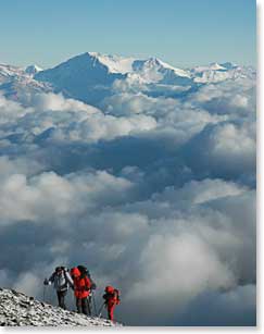 The route to the summit of Aconcagua