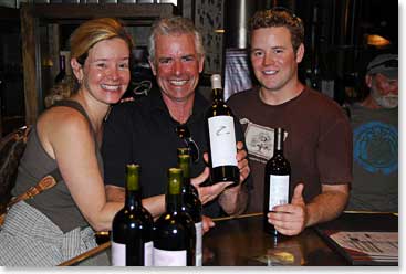 Leila, Cliff and David enjoy shopping for wine to take home to Canada