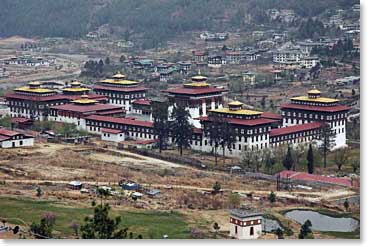 Tashichoedzong in Thimpu is the seat of the National Government