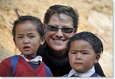 Lida with some children we met along the way