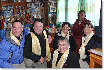 The team is blessed and wearing their Khatas
