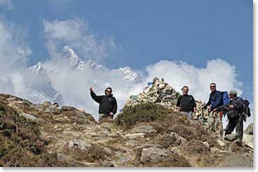 The high mountain wind and sun kept our spirits high