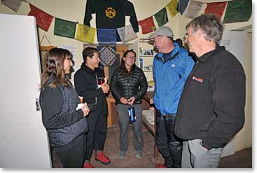 The group inside the Clinic. The HRA clinic has been operating during the trekking and climbing seasons since the 1970's