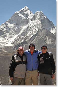 Rob Steve and David on our climb to 15,500 feet above Pheriche