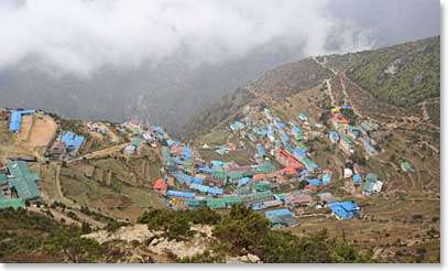 We arrived in Namche on the afternoon of the 11th.  A welcome sight!