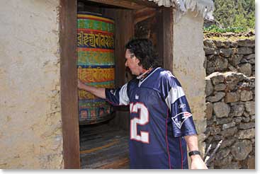 Rob is still spinning prayer wheels, acquiring merit sewing good will