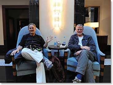 Stephen Boles and Steve Rossi  have been in Russia for 5 days, visiting both Moscow and St. Pete ahead of the group. They decided to relax today at the hotel after great days so far in Russia.