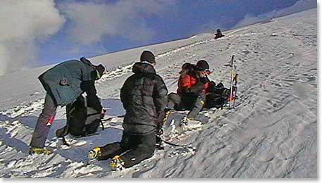 Later when we took a break on the traverse into the saddle, the weather was still quite good.