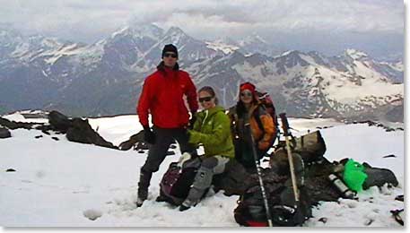At the high point on top of Pashtukov Rocks the Caucasus range was visible, but layers of clouds dominated the view