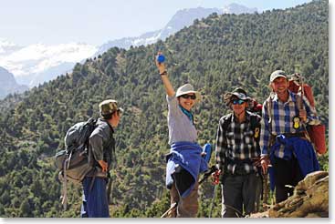 Nancy Lee with the guides on one of our many pass crossings