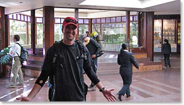 Charlie happy to be back at the Yak & Yeti after a very successful trek