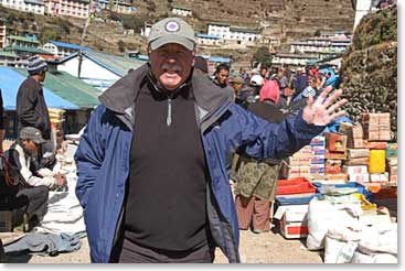 Richard taking a moment from the busy market tour to say hello