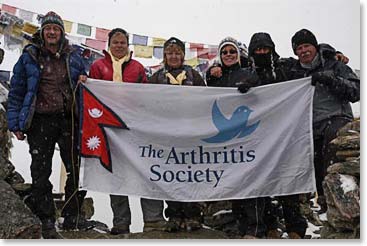 Members at the summit of Gokyo Ri