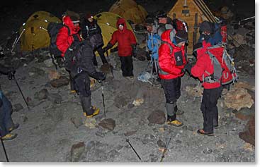 Beginning our ascent in the middle of the night