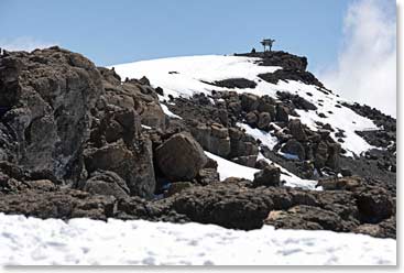Looking up at Uhuru Peak.