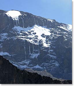 A view of the Breach Wall from Barranco Camp