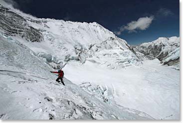 Climbing above 7,000 metres for the first time on this expedition.