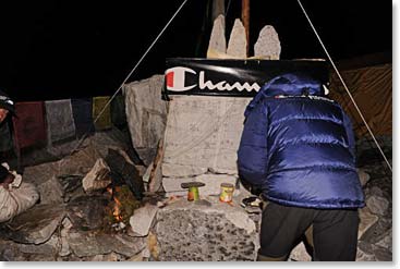 When the word came from the South Col at 9:00 PM that the team was going to begin their summit attempt, Ang Tshering said, “Now it is time to make pooja.”
