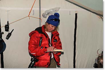 As usual, Stephanie was hard at work taking notes as the radio calls came in.