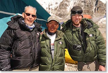 The first person who came over to congratulate our team was the “Icefall Doctor”, Ang Nima.
