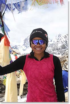 Even though the climb was tough, LaQuisha was smiling nearly the whole way up.