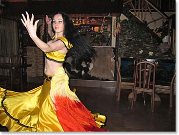 Cultural dance at our farewell dinner.