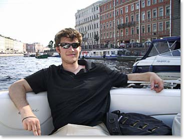 Scott relaxes on the boat