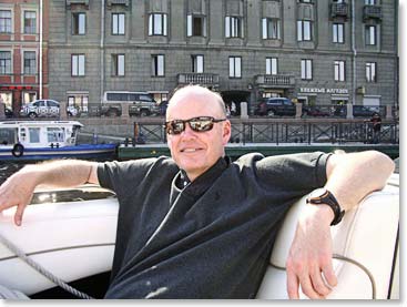 The boat was not always moving at 80 km per hour, so Jack kicked back and relaxed.
