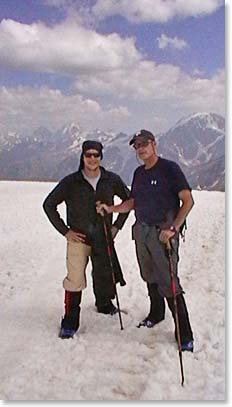 Scott and Jack practicing on the glacier