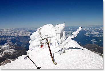 The snowy summit of Mount Elbrus