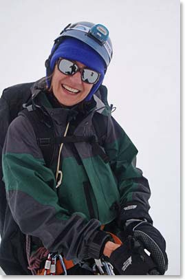 Lynette looking beautiful high on the route