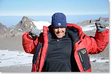 Jussi stretches after a high altitude nap at Nido