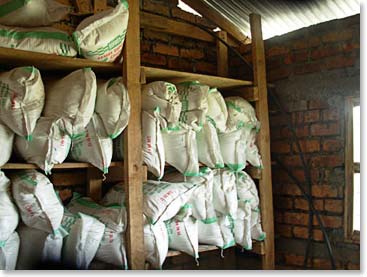 When money is donated and the food is purchsed, it is kept in this storage room at the school.