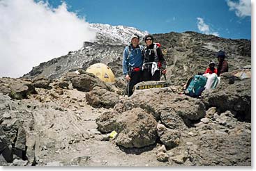 Lunch break at Barafu Hut