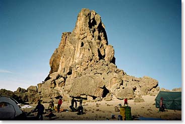Sun shines on the Lava Tower.