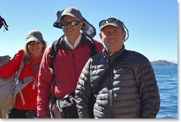 Bart, Richard and Leila arriving on Isla de Sol, the Sun Island.  It sure lived up to its sunny name today!