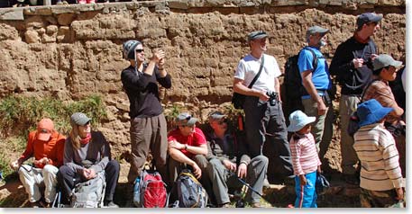 The group found a good spot to watch the festival.