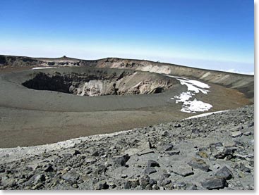 Looking down at the Kibo Crater