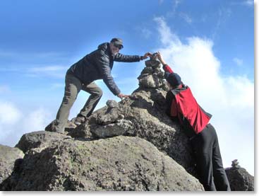 Adding rocks to the top of the Lava Tower on an afternoon scramble