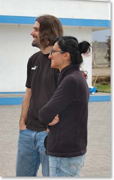 Ana and Andrew admiring Cotopaxi