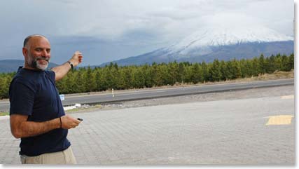 Bill showing Cotopaxi from the highway