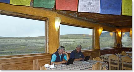 Joaquin and Osvaldo working on their computers
