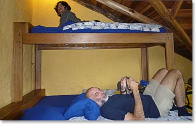Yuki and Bill online in their bunk room