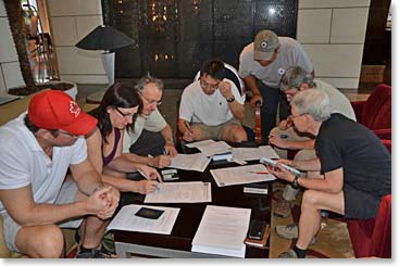 First paperwork. We fill out our application forms for the park service tonight at the hotel in order to get a head start for tomorrow’s application process.