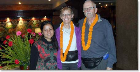 Rupa welcomes David and Joanne to their cozy and deluxe hotel, the famous Yak and Yeti.