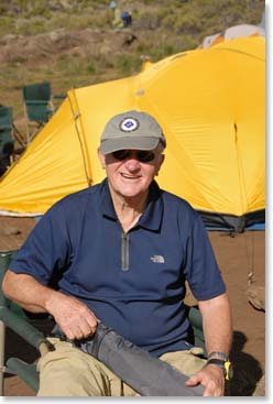 Charles is healthy and happy to have a rest day at 13,000 ft.
