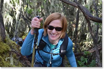 Elizabeth on the forest trail
