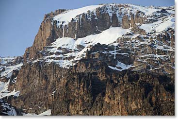 The massive Western Breach of Kilimanjaro