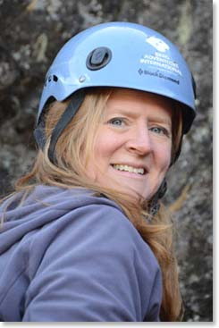 Susan was relaxed and focused on the steeper parts.